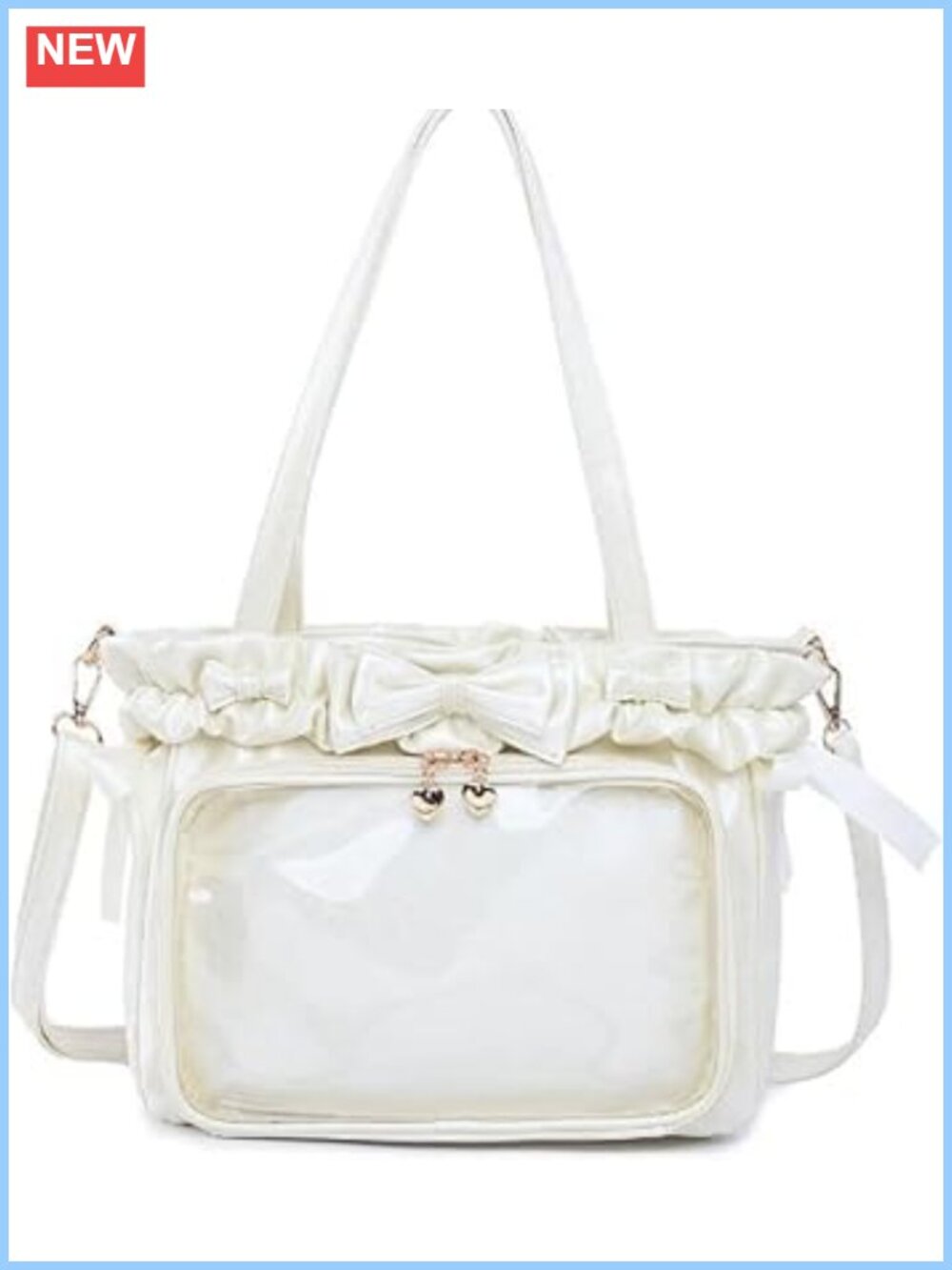 Ita Bag Display Window Ruffle Trim PU Leather Tote Crossbody